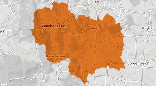 Mietspiegelkarte Willebadessen