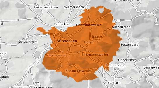Mietspiegelkarte Winnenden Wuerttemberg
