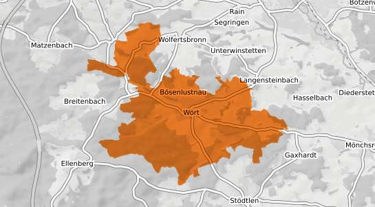 Mietspiegelkarte Wört Wuerttemberg
