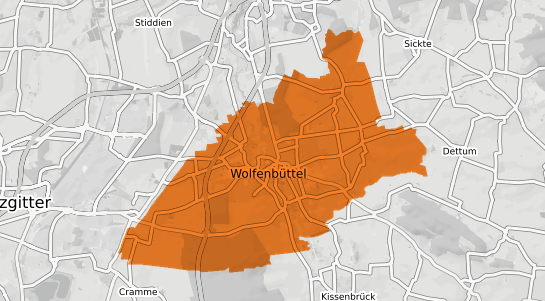 Mietspiegelkarte Wolfenbüttel Niedersachsen