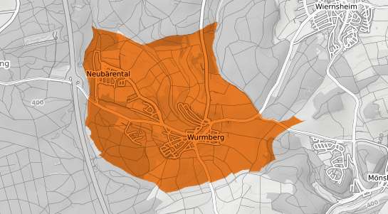 Mietspiegelkarte Wurmberg Wuerttemberg