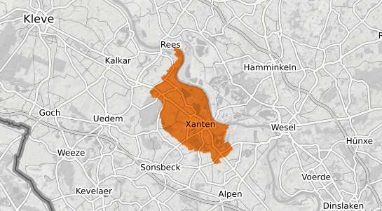 Mietspiegelkarte Xanten