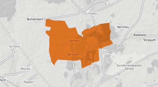 Mietspiegelkarte Zernitz b. Zerbst