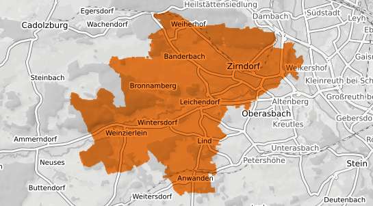 Mietspiegelkarte Zirndorf Mittelfranken