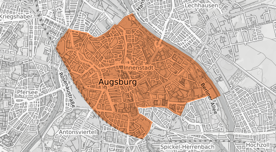 Mietspiegelkarte Augsburg Innenstadt