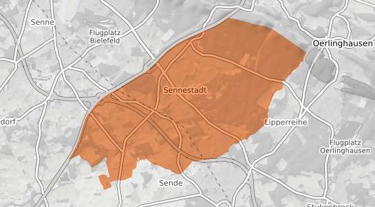 Mietspiegelkarte Bielefeld Sennestadt