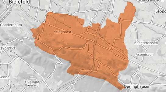 Mietspiegelkarte Bielefeld Stieghorst