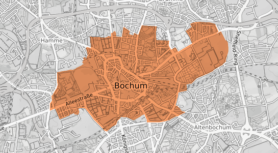 Mietspiegelkarte Bochum Innenstadt