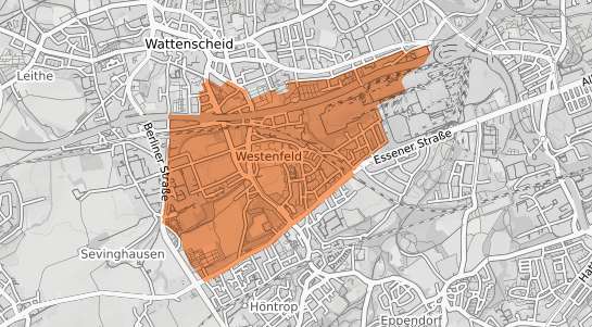 Mietspiegelkarte Bochum Westenfeld