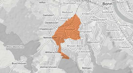 Mietspiegelkarte Bonn Duisdorf