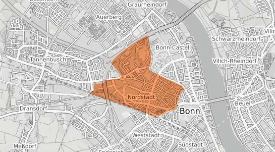 Mietspiegelkarte Bonn Nordstadt