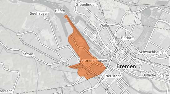 Mietspiegelkarte Bremen Woltmershausen