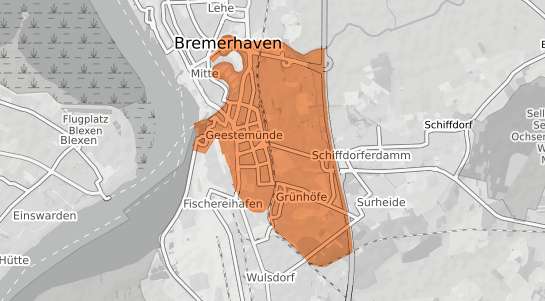 Mietspiegelkarte Bremerhaven Geestemünde