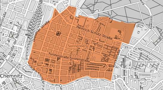 Mietspiegelkarte Chemnitz Sonnenberg