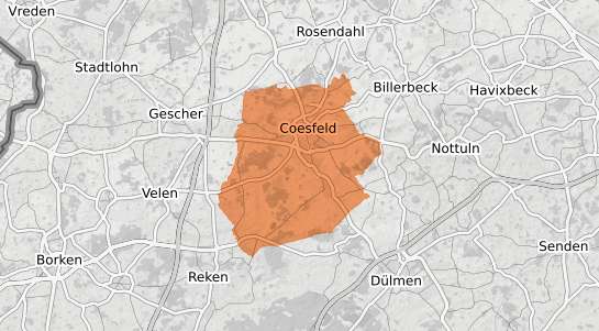 Mietspiegelkarte Coesfeld C&ouml;sfeld