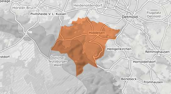 Mietspiegelkarte Detmold Hiddesen