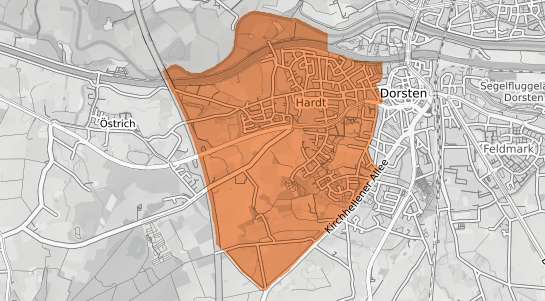 Mietspiegelkarte Dorsten Hardt