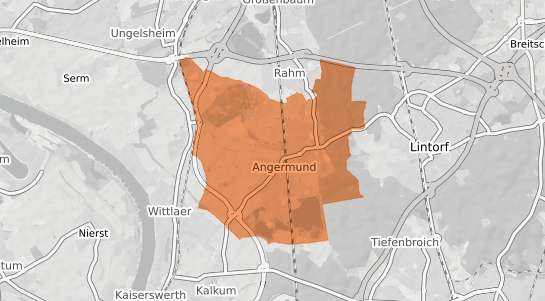 Mietspiegelkarte D&uuml;sseldorf Angermund