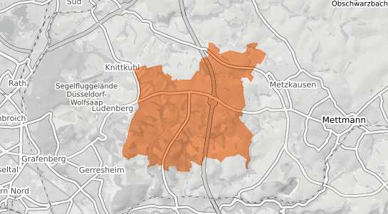 Mietspiegelkarte D&uuml;sseldorf Hubbelrath