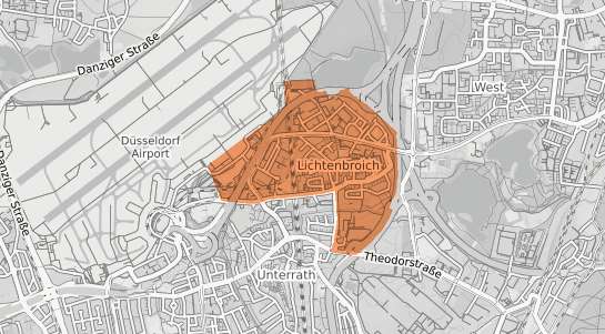Mietspiegelkarte Düsseldorf Lichtenbroich