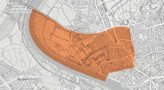 Mietspiegelkarte D&uuml;sseldorf Stockum