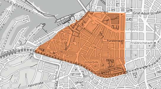 Mietspiegelkarte D&uuml;sseldorf Unterbilk