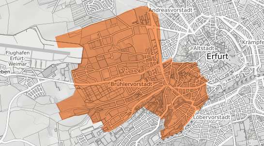 Mietspiegelkarte Erfurt Br&uuml;hlervorstadt