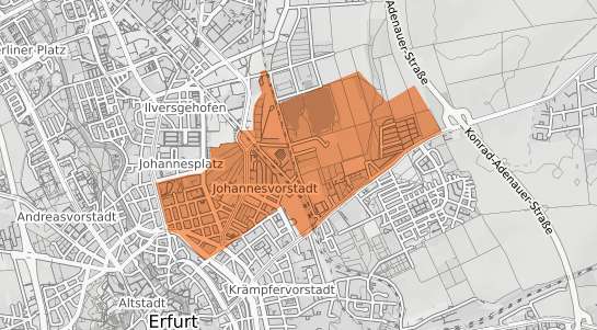 Mietspiegelkarte Erfurt Johannesvorstadt