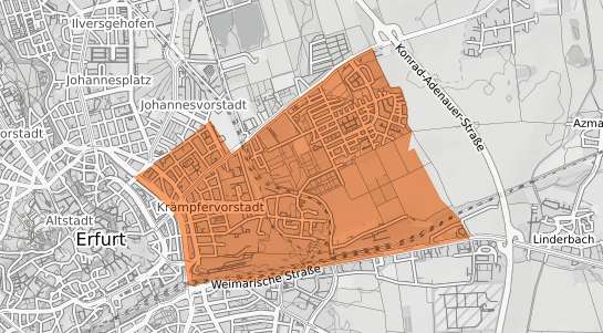 Mietspiegelkarte Erfurt Kr&auml;mpfervorstadt