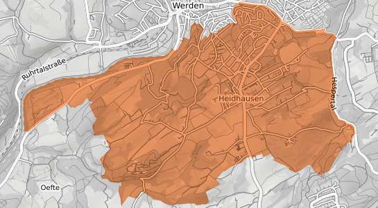 Mietspiegelkarte Essen Heidhausen