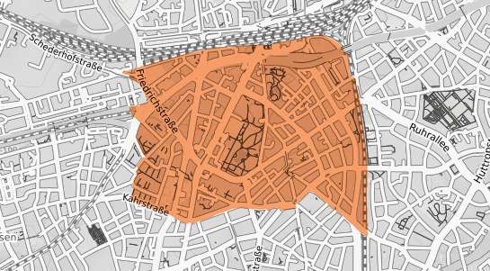 Mietspiegelkarte Essen S&uuml;dviertel