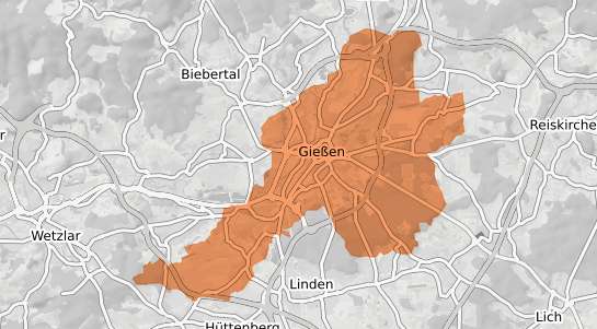 Mietspiegelkarte Gie&szlig;en Giessen