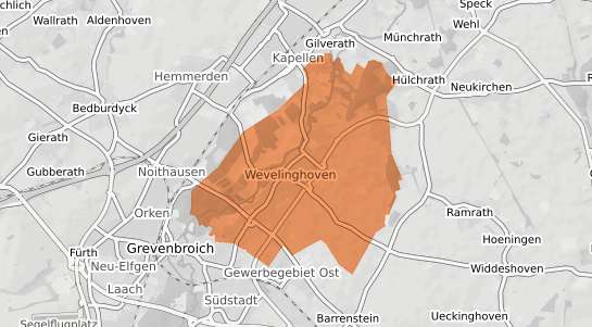 Mietspiegelkarte Grevenbroich Wevelinghoven
