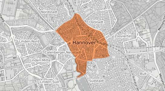 Mietspiegelkarte Hannover Mitte
