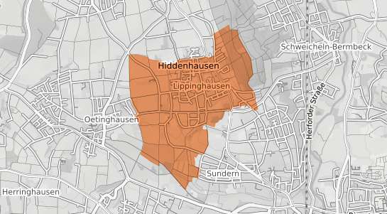 Mietspiegelkarte Hiddenhausen Lippinghausen