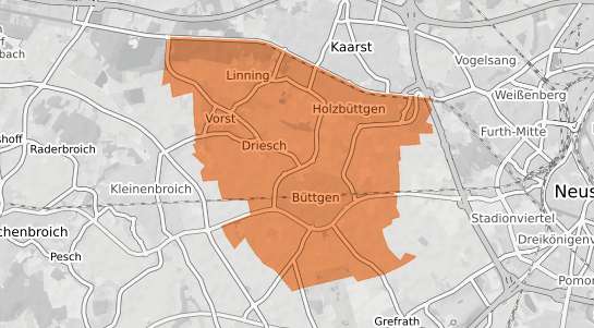 Mietspiegelkarte Kaarst B&uuml;ttgen