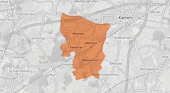 Mietspiegelkarte Kamen Methler