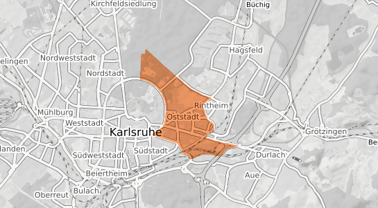 Mietspiegelkarte Karlsruhe Oststadt
