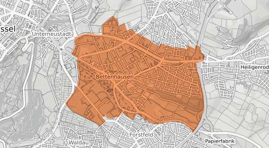 Mietspiegelkarte Kassel Bettenhausen