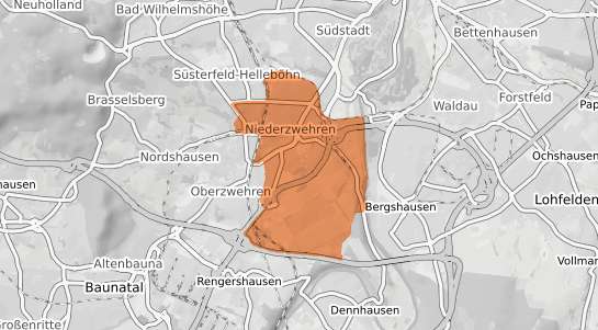 Mietspiegelkarte Kassel Niederzwehren