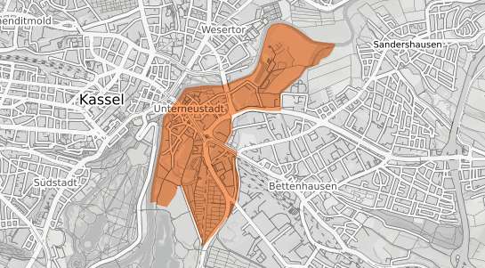 Mietspiegelkarte Kassel Unterneustadt