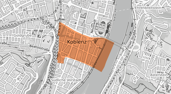 Mietspiegelkarte Koblenz Mitte