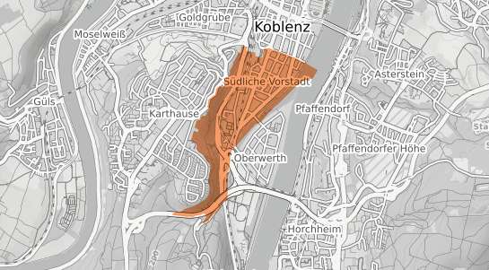Mietspiegelkarte Koblenz S&uuml;d