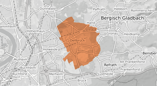 Mietspiegelkarte Köln Dellbrück