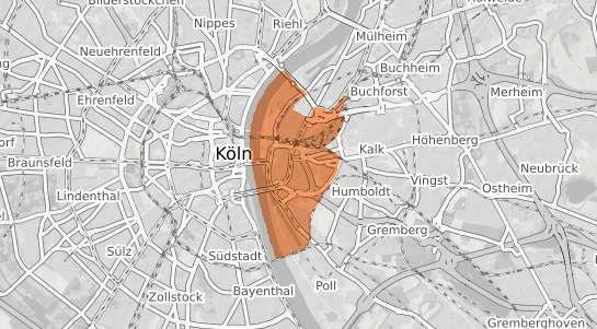 Mietspiegelkarte Köln Deutz