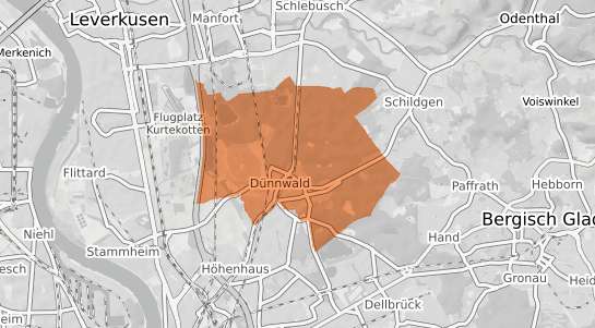 Mietspiegelkarte K&ouml;ln D&uuml;nnwald