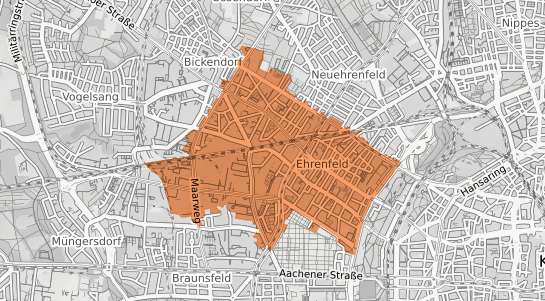 Mietspiegelkarte Köln Ehrenfeld