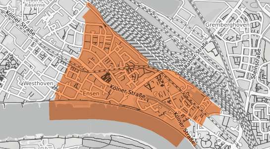 Mietspiegelkarte K&ouml;ln Ensen
