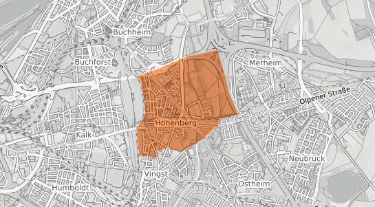 Mietspiegelkarte K&ouml;ln H&ouml;henberg