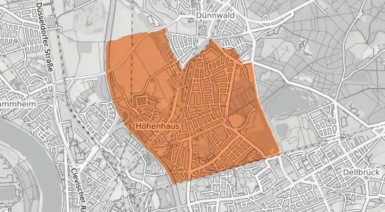 Mietspiegelkarte K&ouml;ln H&ouml;henhaus